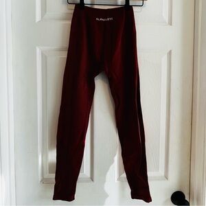 Alphalete Deep Red Workout Leggings Measures XXS-XS